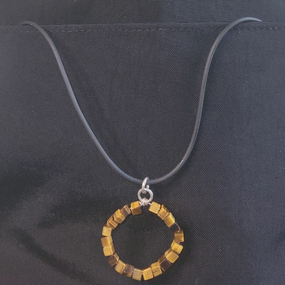 Tiger's Eye ring with rubber collar